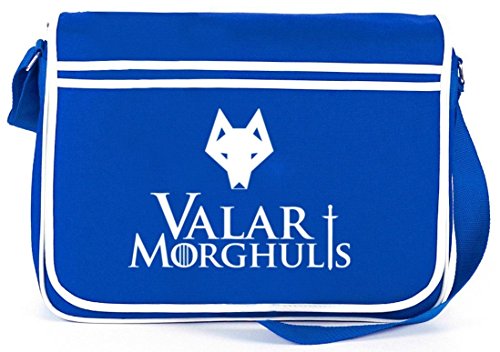 Shirtstreet24, Valar Moghulis Wolf, Retro Messenger Bag Kuriertasche Umhängetasche, Größe: onesize,Royal Blau