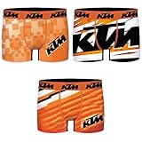 KTM by Freegun Boxershorts für Herren Unterwäsche Polyester Pant Men´s Boxer 3 er Pack, Bekleidungsgröße:S, Modelle:Set 1