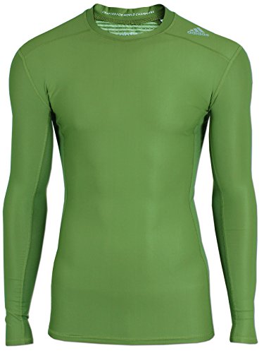 adidas Herren Techfit Climachill Langarm Shirt Longsleeve Kompression (Grün, XL)