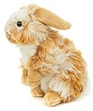 Uni-Toys - Löwenkopf-Kaninchen mit hängenden Ohren - stehend - Gold-weiß gescheckt - 23 cm (Höhe) - Plüsch-Hase - Plüschtier, Kuscheltier