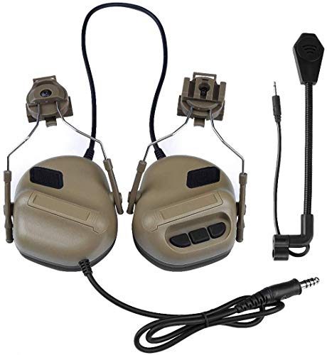 Tactical Headset Jagd Airsoft Helm Noise Reduction Kopfhörer Military Shooting Gehörschutz Radio Seitenschiene Kopfhörer und PTT