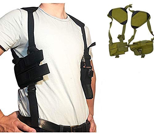 Gexgune - Verdeckter Tragehalfter - Outdoor Tactical Police Security Universaler Pistolenbeutel für die Linke Linke Hand Schultergewehrholster für G1ock 17 19 22 23 31 32（Green）