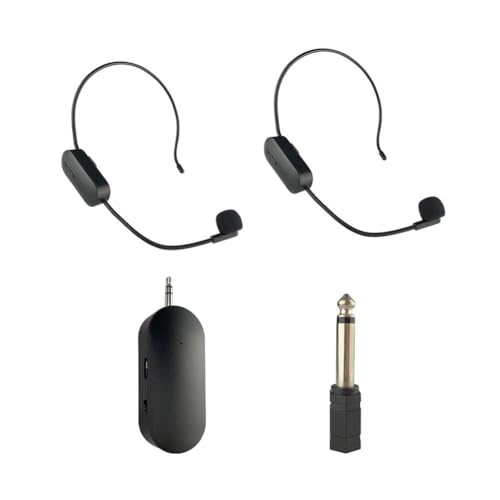 IEW 2.4G Wireless Head-Mounted Lavalier Mikrofon Set Ersatzteile Zubehör Sender mit Empfänger für Verstärker Sprachlautsprecher 1 bis 2