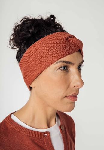 MELA - Stirnband MEENA | Nachhaltig mit Fairtrade Cotton, GOTS & Grüner Knopf Zertifizierung, Farbe:mahagoni melange