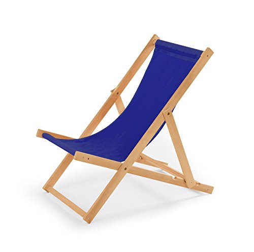 IMPWOOD Gartenliege aus Holz Liegestuhl Relaxliege Strandstuhl (Blau)