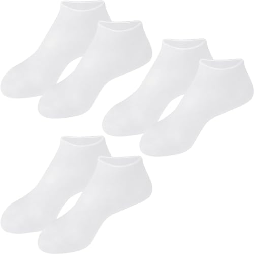 3Pairs Silicone Pedicure Socks, Women Foot Spa Pedicure Silicone Socks, Silicone Socks for Dry Cracked Feet (M,02)