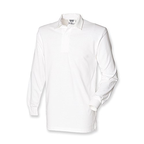 Langärmeliges Original Rugby Shirt für Männer von Front Row Gr. XL, weiß