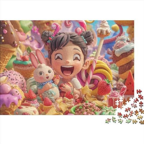 Candy Girl 500 Teile Puzzle Kunst Geschenke Schwieriges Colored Drawing Puzzlespiel Geburtstagsgeschenk Eltern-Kind-Erziehung 500pcs (52x38cm)