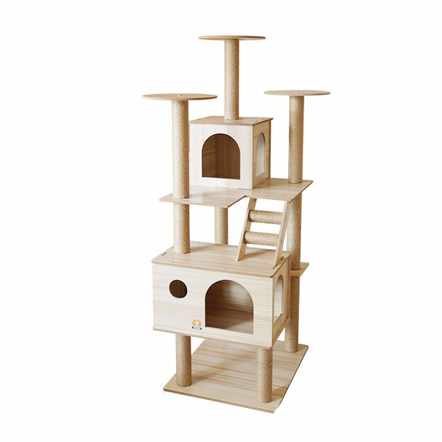 WSYKC 6 Schicht, 1550mm Großer Katzenkletterturm, Moderner Katzenbaum Für Große Katzen, Für Innenkatzen Mit Holzkatze, Hängematte Und Kratzerpfosten