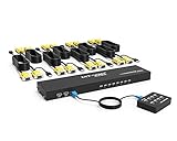 MT-VIKI 8 Port USB VGA KVM Switch, 8 in 1 out KVM Umschaltbox für Computer PC Laptop Notebook Monitor mit 8 teiligen KVM Kabeln