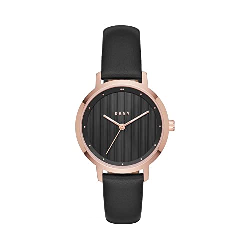 DKNY Damen Analog Quarz Uhr mit Leder Armband NY2641