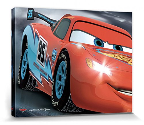 1art1 Cars - McQueen 95 Poster Leinwandbild Auf Keilrahmen 50 x 40 cm