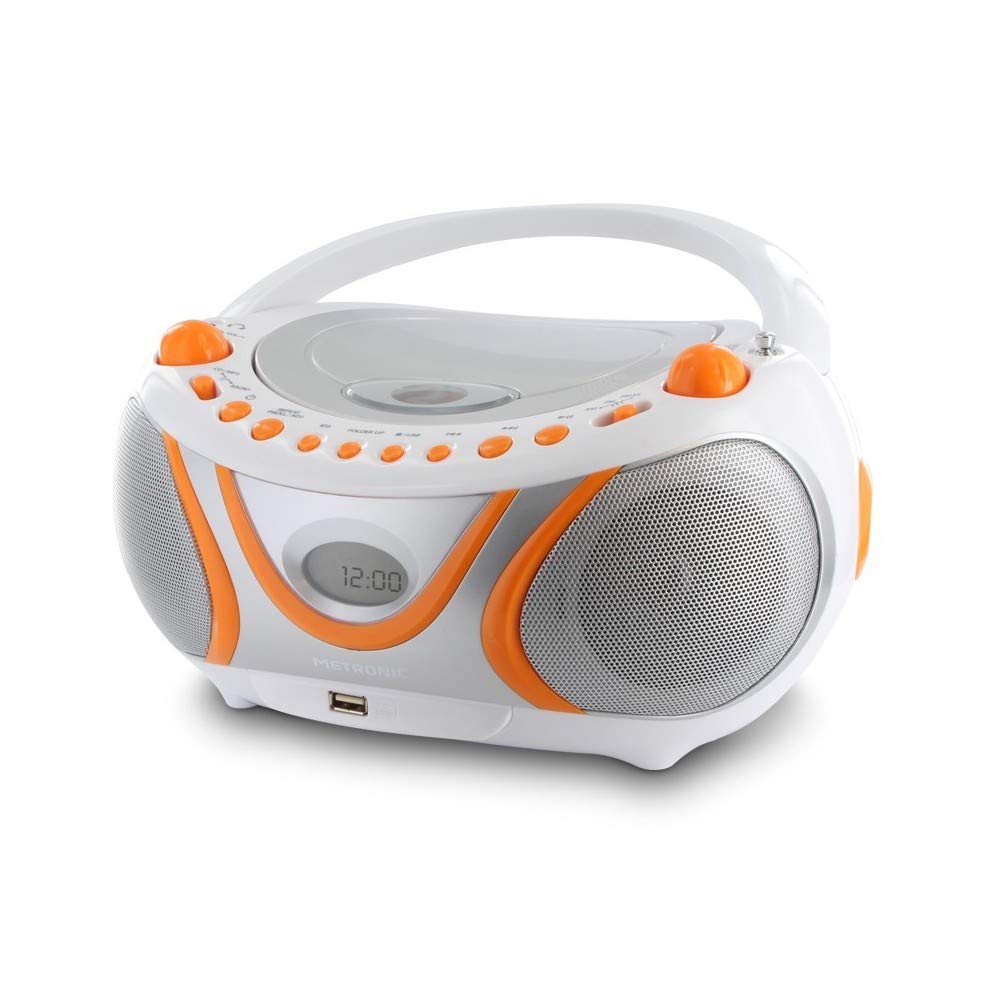 Metronic 477133 Radio CD MP3 Boombox Juicy Weiß/Orange