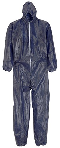 CMT 819124 Zipped Jumpsuit with Hood and Elasticated Cuffs, Ankles And Waist With Polyethylene Coating (Pack of 50)