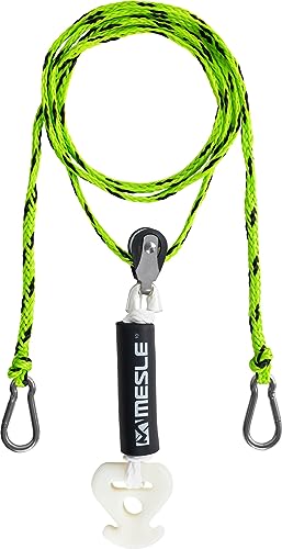 MESLE Schleppdreieck Pulley DLX 2 Personen, selbstzentrierend, XXL lang, extra Schwimmer, Quick-Connect-Haken, incl. Rope Keeper, Länge:244 cm (8'), Farbe:grün