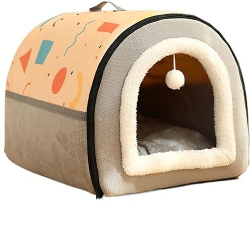 Warme Hunde- und Katzenmatratze, Tiefschlafzelt, bequemes geometrisches Nest, abnehmbares und waschbares Haustierzubehör for mittelgroße Hunde (Color : B, Size : M 40X35X33CM)
