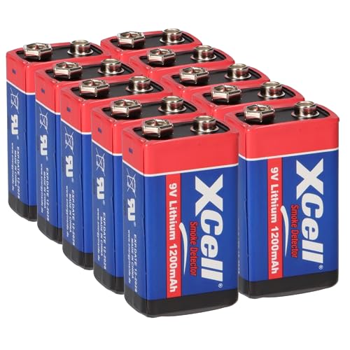 10x Batterie Lithium 9 Volt Block 1200mAh, 9v E-Block (U9VL, CR-9V, 6LR61) 10 Jahres Batterie ideal für z.B. Rauchmelder, Feuermelder, Messgeräte, Mikrofone u.v.m. Akkuman.de Set (10 Stück)