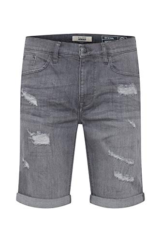 Blend Deniz Herren Jeans Shorts Kurze Denim Hose Mit Destroyed-Optik Aus Stretch-Material Regular Fit, Größe:XL, Farbe:Denim Black (76204)