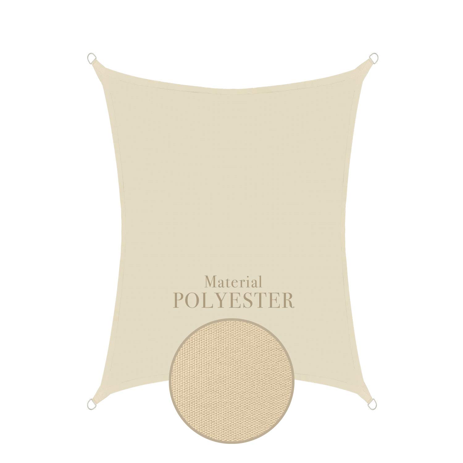 Sonnensegel wasserdicht Polyester 3x4m rechteckig Sonnenschutz - Cream
