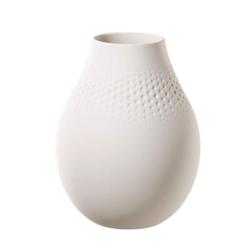 Villeroy & Boch Collier Blanc Vase Perle No. 2, 16x16x20 cm, Premium Porzellan, Weiß