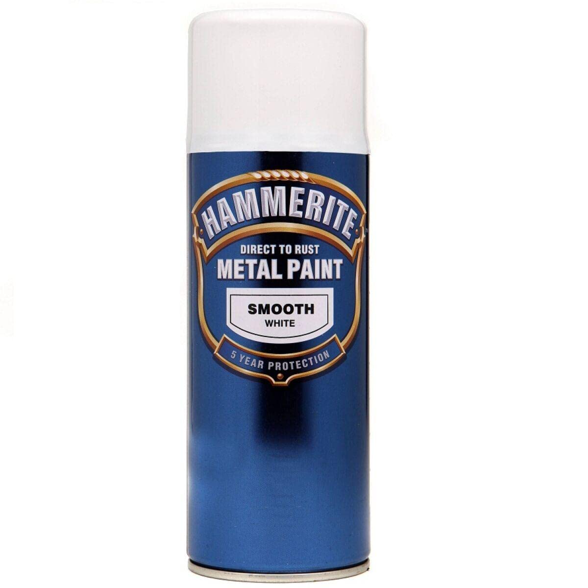 Hammerite Metallsprühfarbe, zum Direkten auftragen auf Rost, Glatt, Aerosol, weiß 400 ml