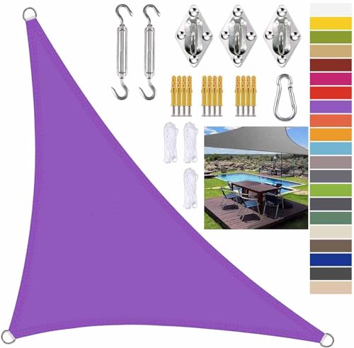 Garten-Segeldach mit Befestigungssatz, lila, wasserdichter Sonnenschutz for den Außenbereich, 98% UV-Schutz, Außenmarkise for Carport, Whirlpool, Garten, Hof (Size : 3x4x5M)