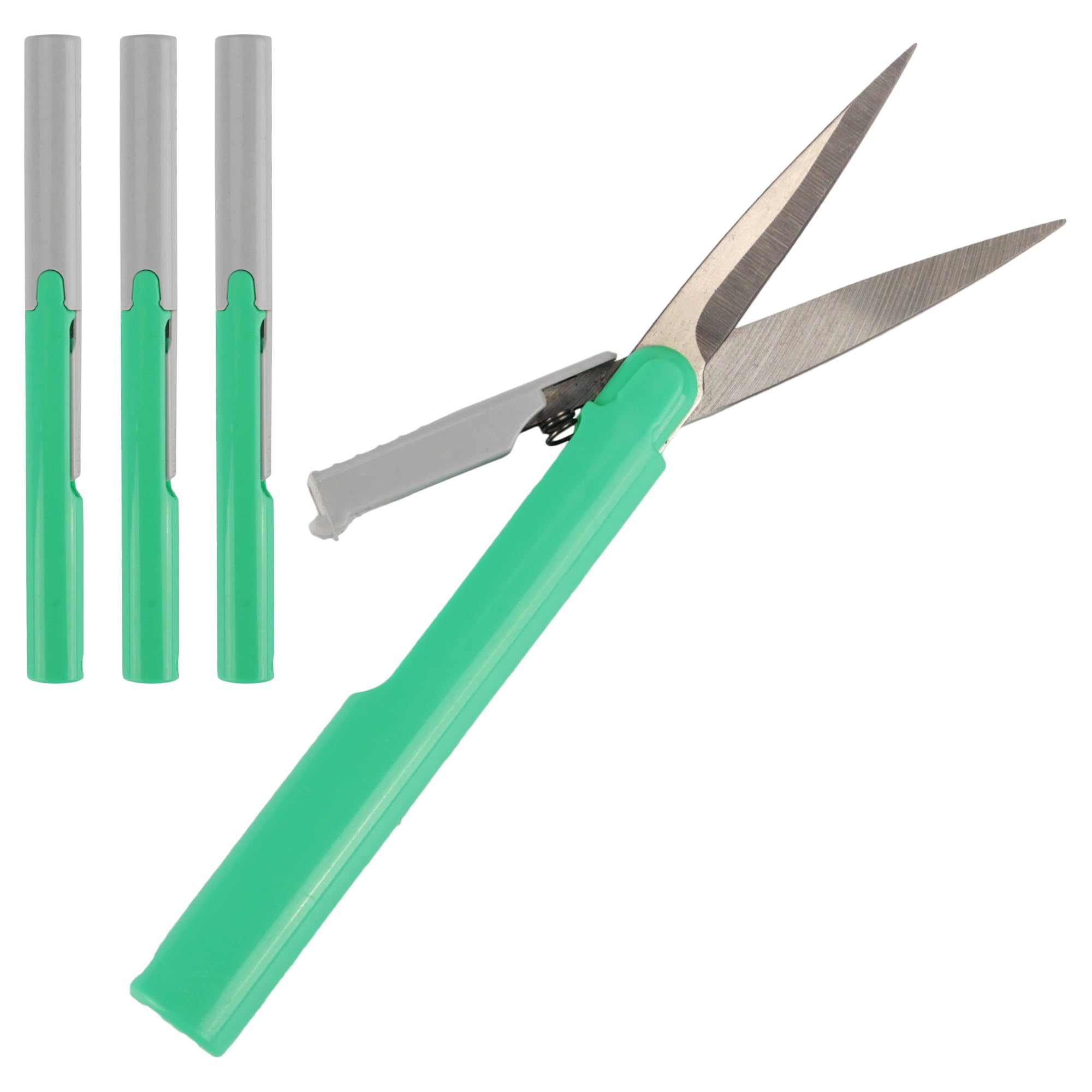 BambooMN Penblade Reiseschere, Stift-Stil, tragbar, Grün, 3 Paar