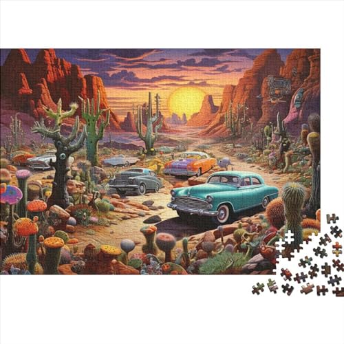 Car Next to Cactus 1000 Teile Puzzle Für Erwachsene | Dekompressionsspiel Puzzles Für Erwachsene 1000 Teile Puzzlegeschenke 1000pcs (75x50cm)