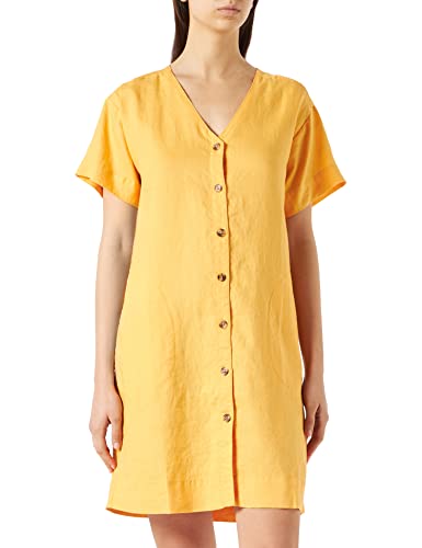 PART TWO Damen Paulinepw Dr Dress Relaxed Fit Kleid, Amber Yellow, 36