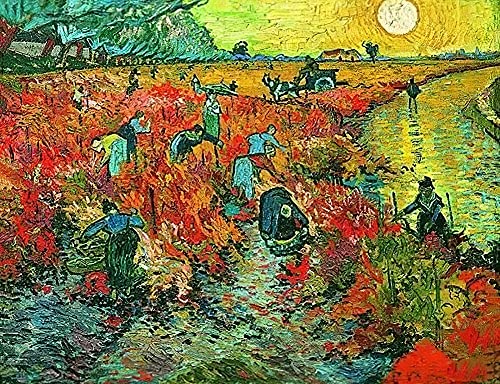 SUPERPOWER® 1000 Stück Van Gogh Rote Weinberge bei Arles Berühmte Malerei Große Puzzles für Erwachsene Spiele Familie Unterhaltung Spielzeug, Fertige Größe 27,56x19,69 Zoll