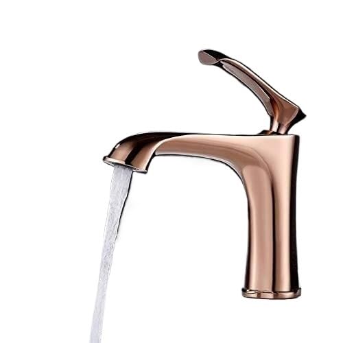 Waschbeckenarmaturen für Badezimmer, Water tap Kitchen Faucet, Basin Faucets Total Brass Black Bathroom Faucet Gold Sink Faucets 3 Hole Double Handle Hot and Cold Waterfall Faucet Water Tap (Color :