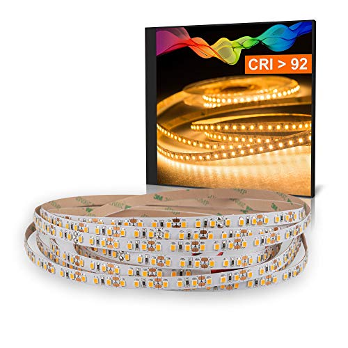 Mextronic LED Streifen LED Band LED Strip 2835 Warmweiß (2700K) CRI 92 72W 5 Meter 12V IP20