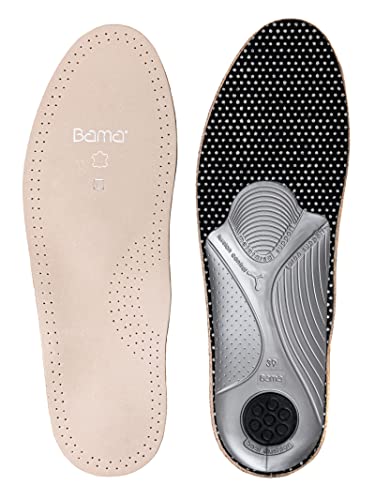 Bama Comfort Primus Extra Fußbett, Einlegesohle anatomisch geformt, echt Leder, Unisex, Größe: 41, Braun/Silber/Schwarz