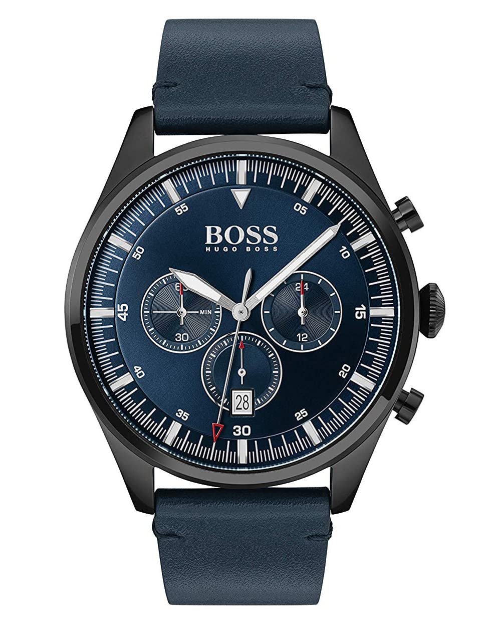 BOSS Chronograph Quarz Uhr für Herren mit Blaues Lederarmband - 1513711
