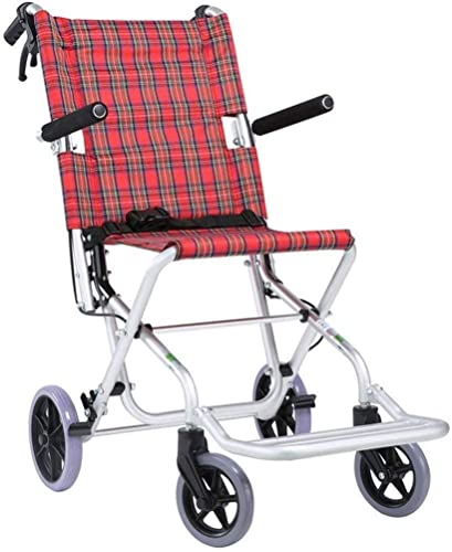 Rollstuhl Seniorenrollstuhl Klappbarer ultraleichter Rollstuhl Tragbarer Reiserollstuhl aus Aluminiumlegierung mit Handbremse für Reisen im Innen- und Außenbereich Reisen Wheelchair