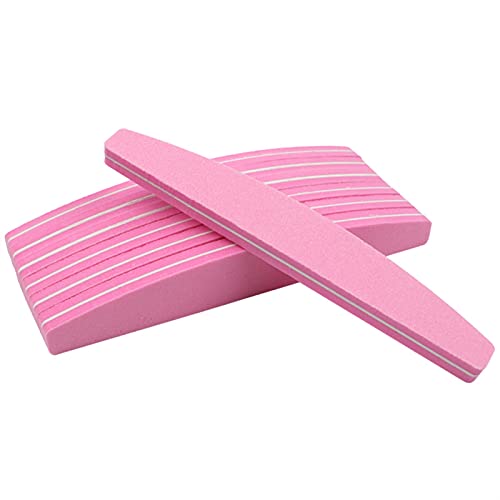 Xu Yuan Jia-Shop Nail Buffer 50 stücke Schwamm Sandpapier Nageldateien für Maniküre Nagel Pufferblock 100/180 Bunte Bootsschleifschaum Schmiegerbrett Schleifblöcke (Color : Pink)