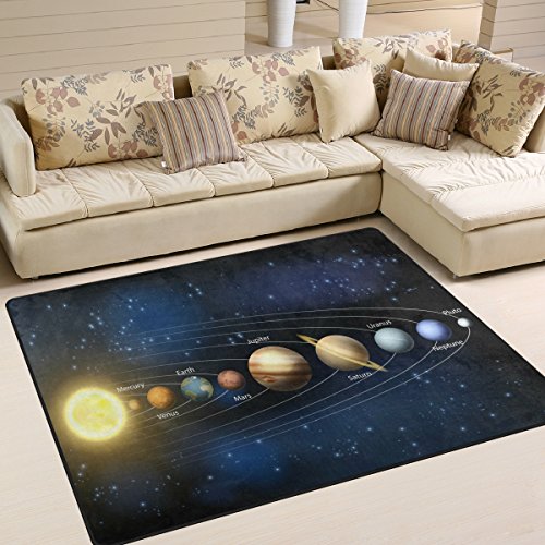 Use7 Galaxy Universe Sonnensystem Planet Area Teppich für Wohnzimmer Schlafzimmer 203 cm x 147,3 cm