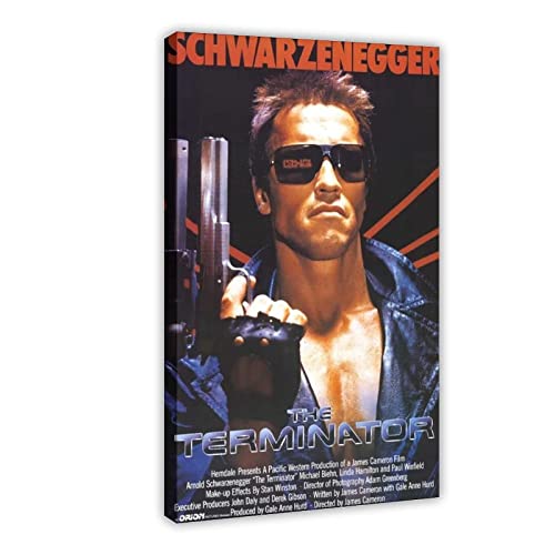 XXJDSK Leinwand Wandkunst Malerei Terminator-Film Arnold Schwarzenegger mit Pistole 80er Jahre Poster Sport Landschaft Büro Zimmer Dekor 50x70cm Kein Rahmen