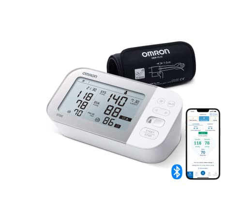Omron X7 Smart Oberarm-Blutdruckmessgerät mit Bluetooth und Intelli Wrap Manschette, weist auf mögliches Vorhofflimmern (Afib) hin