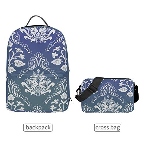 FAJRO Royal Dark Blue Texture Reiserucksack und Crossbag