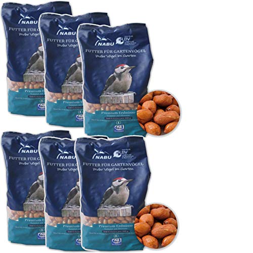 CJ Wildlife Wildvogel-Futter Premium Erdnüsse - empfohlen vom NABU und dem LBV, Sparpack 6 x 2 kg