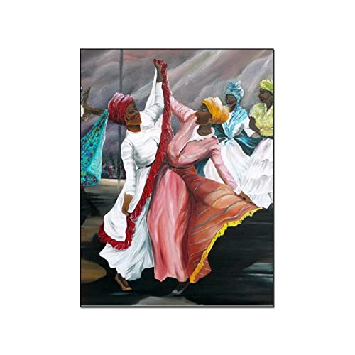 QITEX Poster & Kunstdrucke GemäldeMalerei Poster Puerto Rico Tanz Gemälde Poster leinwand bilder Wand Gemälde Poster für Schlafzimmer Wohnzimmer Dekor 40x60cm (Kein Rahmen)