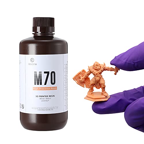 RESIONE M70 Harz für 3D-Drucker mit hoher Präzision LCD MSLA UV-Polymerharz 405 nm Photopolymerharz mit geringem Geruch für 3D-LCD-Druck (Lachsfarbe, 1000 g)