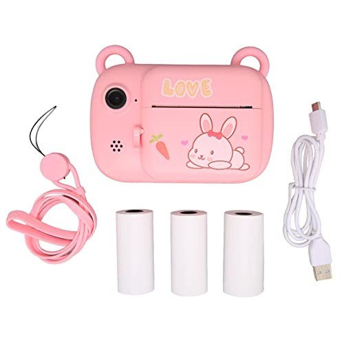 ciciglow Sofortbildkamera für Kinder, A7-B Digitaldruckkamera für Kinder, 2,4-Zoll-Display, Kinder-Selfiekamera, Spielzeug mit 3 Rollen Thermopapier, 1000-mAh-Akku, 1080P-HD-Videorecorder