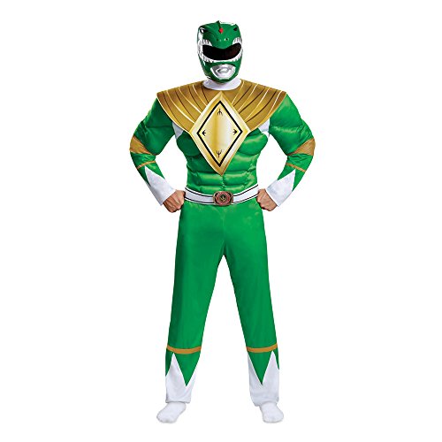 Disguise Herren Green Ranger Classic Muscle Adult Costume Kostüme für Erwachsene, grün, X-Large