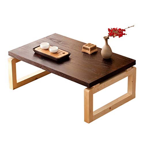 Couchtische Hohe Qualität Massivholz Tisch Einfache Computertisch Klapptisch Tatami Niedrigen Tisch Schreibtisch Japanischen Stil Mehrere Tische (Color : Brown, Size : 80 * 50 * 30cm)