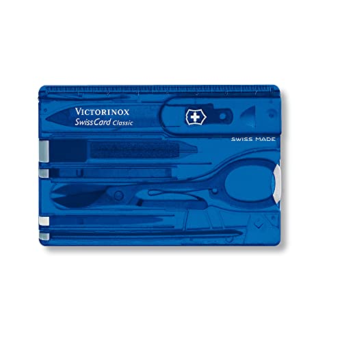 Victorinox Taschenmesser Swiss Card (10 Funktionen, Schere, Kugelschreiber) rot transparent