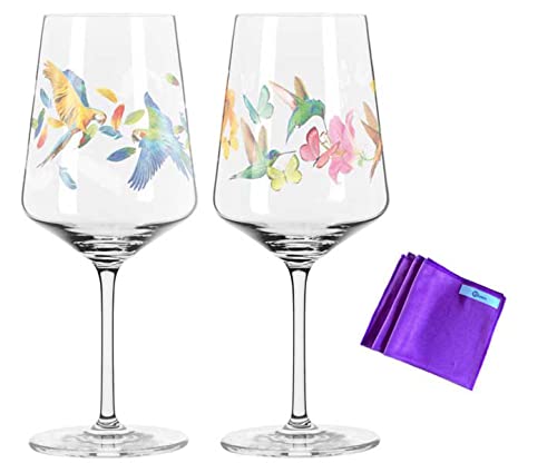 Dekomiro Ritzenhoff 2er Set Sommerrausch Aperizzo Aperitifglas #11 + #12 mit Glasreinigungstuch