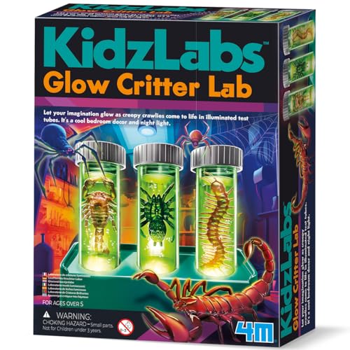 KidzLabs Glow Critter Lab, gruselige Krabbeltiere Werden zum Leben, beleuchtete Reagenzgläser, Wissenschaftsprojekt und Nachtlicht für Kinder ab 5 Jahren
