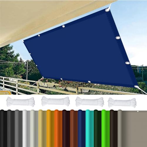 Sonnensegel Sonnenschutz Wasserdicht 1.8 x 3.2 m 98% UV Schutz Sonnensegel Balkon PES Polyester für Terrasse Balkon Garten, Dunkelblau